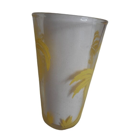 Lot of 6 Vintage Hazel Atlas Yellow Palm Tree 3.5" Juice Glasses Swanky Swigs - Picture 5 of 6